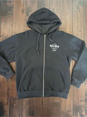 Hard Rock Cafe Iguazu Men's Black Full-Zip Hoodie